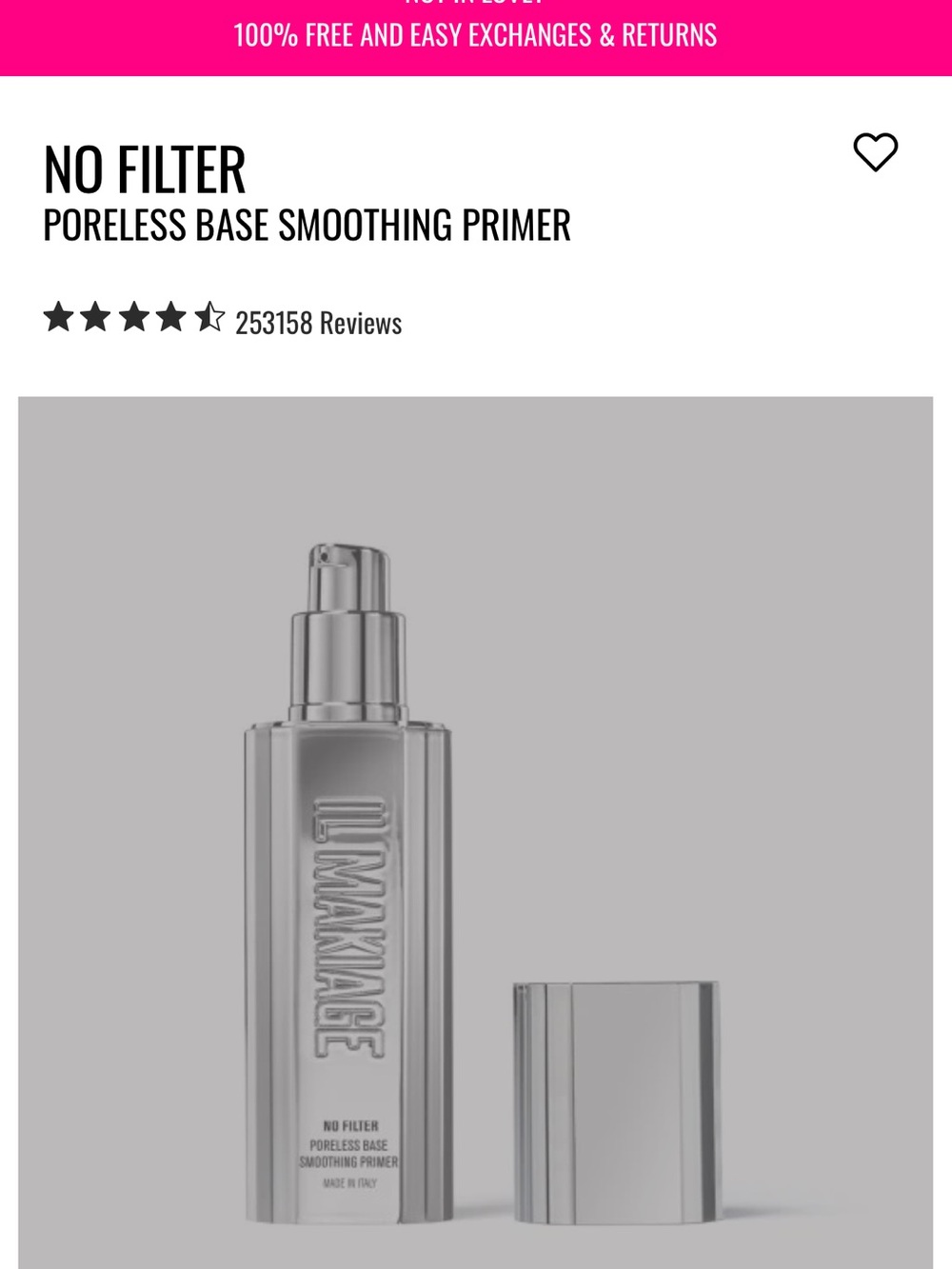 IL MAKIAGE No Filter Poreless Base Smoothing Primer - Silver